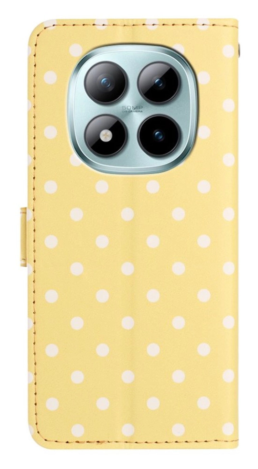 Xiaomi Redmi Note 15 Pro+ 5G Hoesje Portemonnee Book Case Polka Dot Geel afbeelding 5