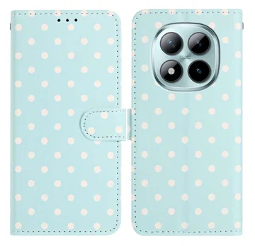 Xiaomi Redmi Note 15 Pro+ 5G Hoesje Portemonnee Book Case Polka Dot Blauw