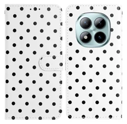 Xiaomi Redmi Note 15 Pro+ 5G Hoesje Portemonnee Book Case Polka Dot Wit afbeelding