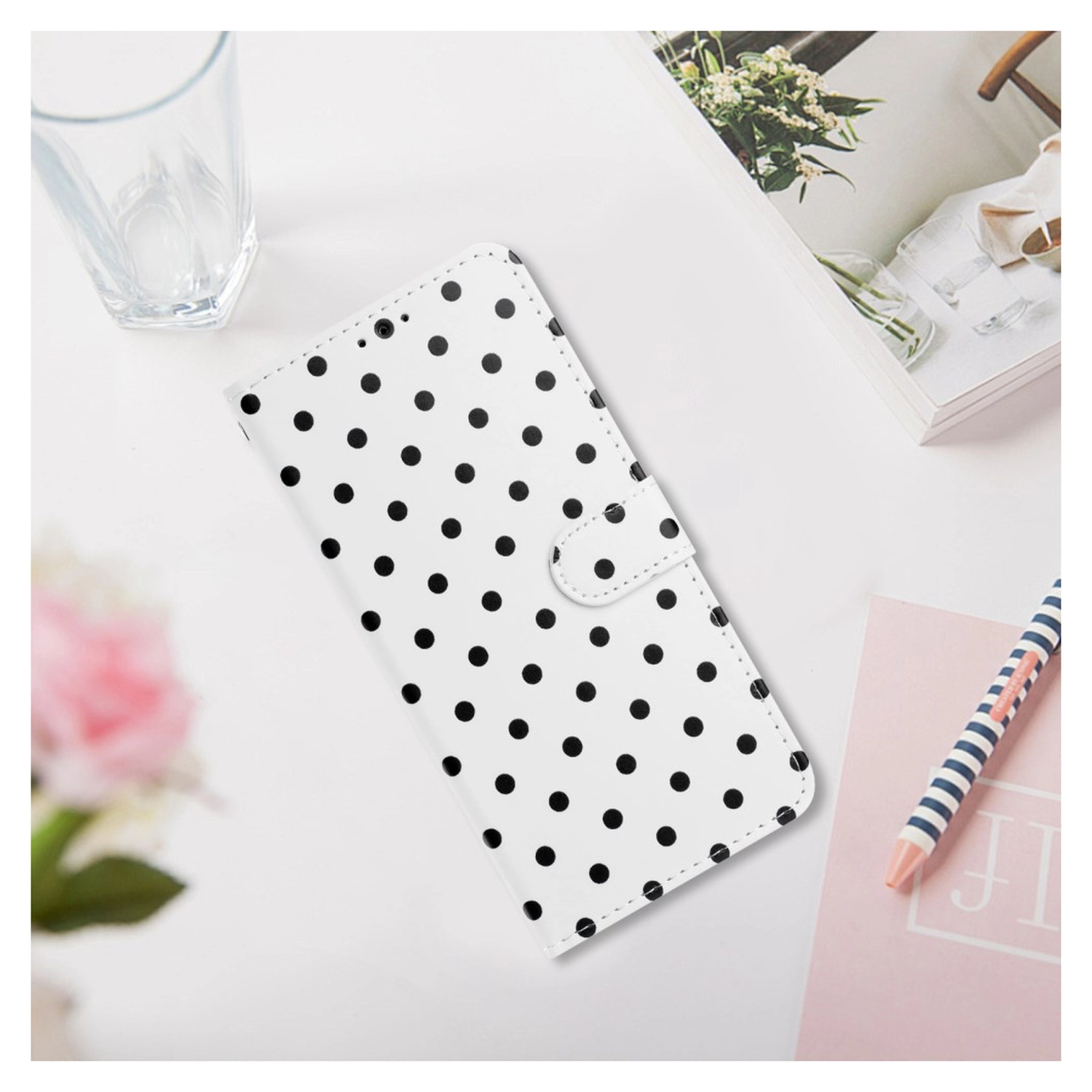 Xiaomi Redmi Note 15 Pro+ 5G Hoesje Portemonnee Book Case Polka Dot Wit afbeelding 10