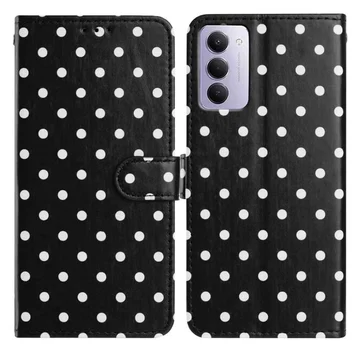Xiaomi Redmi 15 5G Hoesje Portemonnee Book Case Polka Dot Zwart
