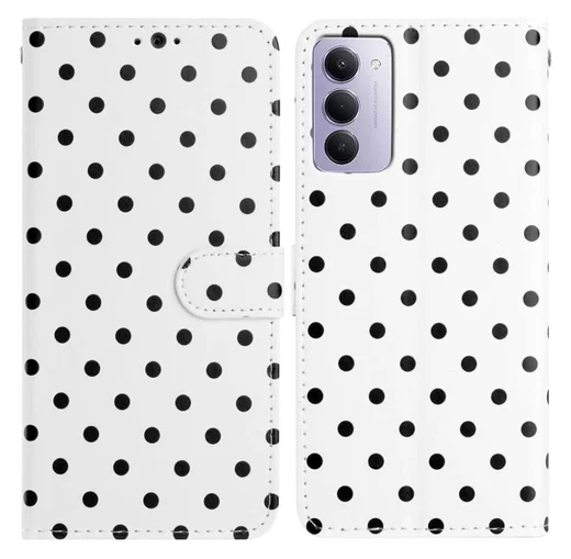 Xiaomi Redmi Note 15 5G Hoesje Portemonnee Book Case Polka Dot Wit afbeelding 1