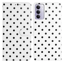 Xiaomi Redmi Note 15 5G Hoesje Portemonnee Book Case Polka Dot Wit afbeelding