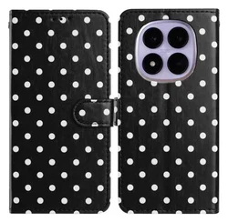 Xiaomi Redmi Note 15 Pro 5G Hoesje Portemonnee Book Case Polka Dot Zwart afbeelding