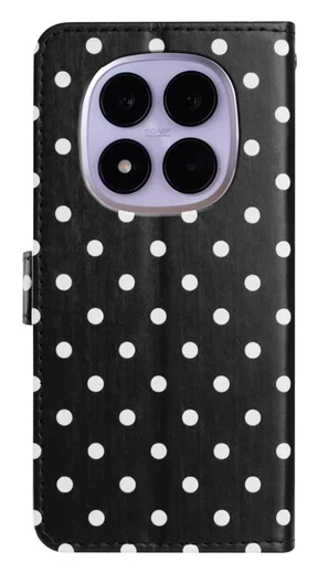 Xiaomi Redmi Note 15 Pro 5G Hoesje Portemonnee Book Case Polka Dot Zwart afbeelding 6