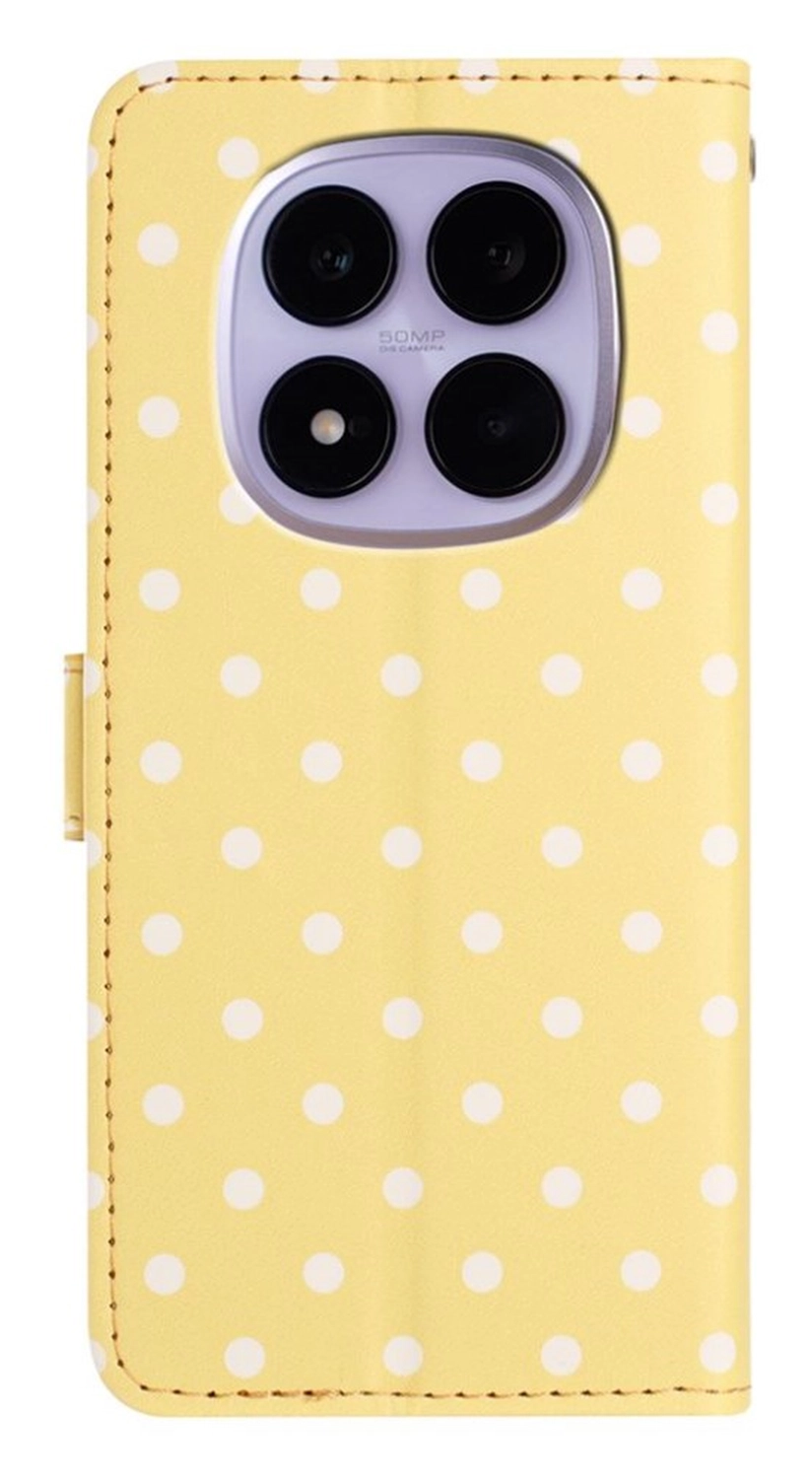 Xiaomi Redmi Note 15 Pro 5G Hoesje Portemonnee Book Case Polka Dot Geel afbeelding 6
