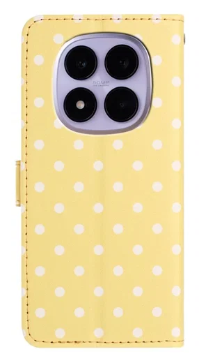 Xiaomi Redmi Note 15 Pro 5G Hoesje Portemonnee Book Case Polka Dot Geel afbeelding 6