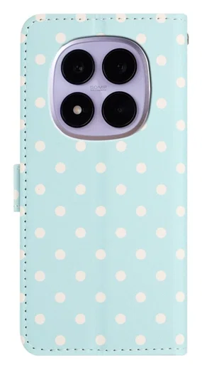 Xiaomi Redmi Note 15 Pro 5G Hoesje Portemonnee Book Case Polka Dot Blauw afbeelding 6