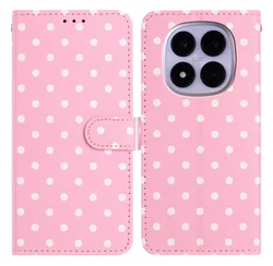Xiaomi Redmi Note 15 Pro 5G Hoesje Portemonnee Book Case Polka Dot Roze afbeelding
