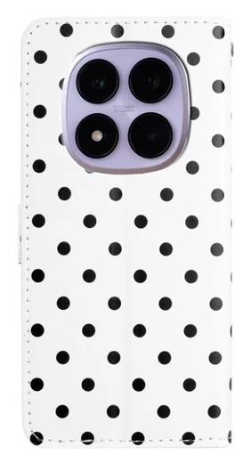Xiaomi Redmi Note 15 Pro 5G Hoesje Portemonnee Book Case Polka Dot Wit afbeelding 6