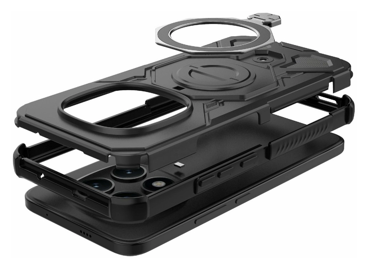 Xiaomi Redmi Note 15 Pro Plus Hoesje MagSafe 360° Standaard Zwart afbeelding 8