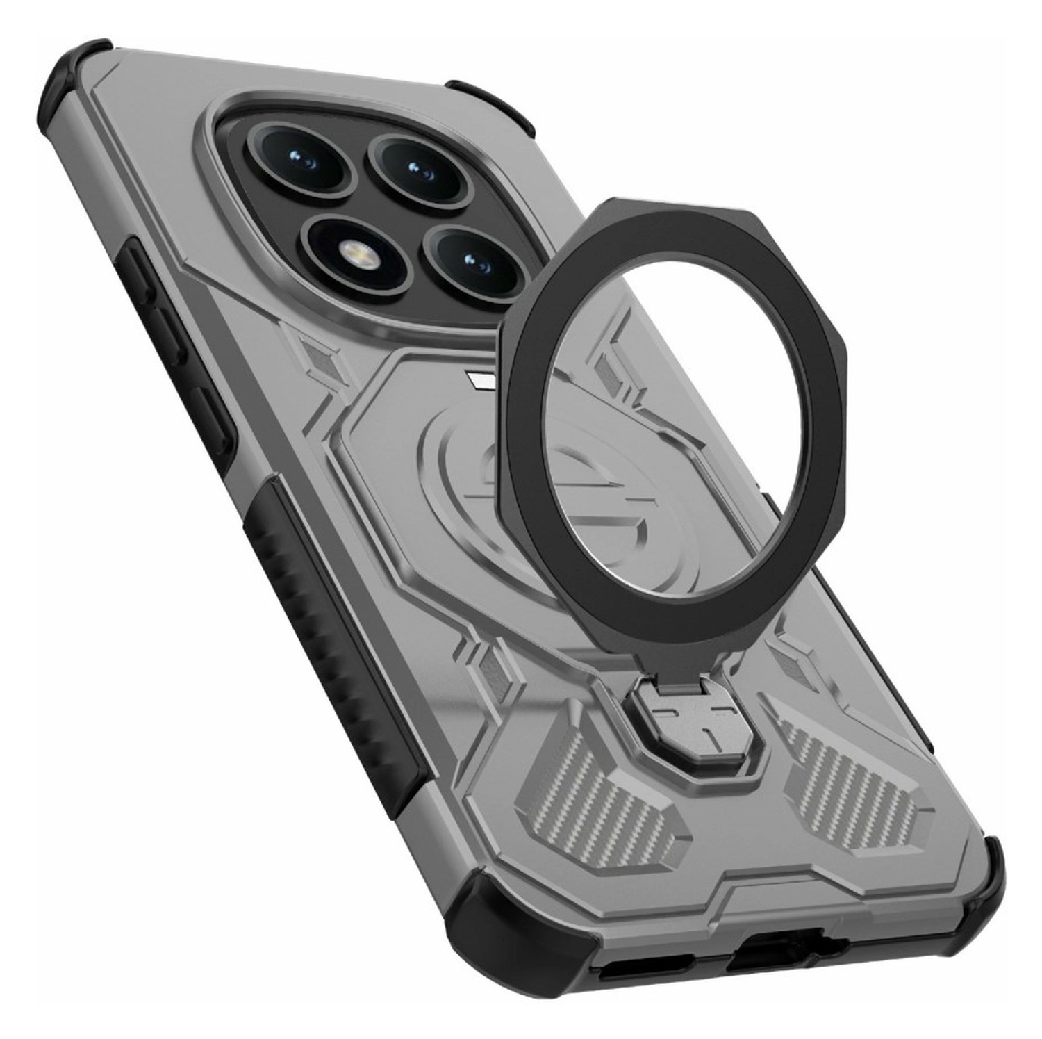 Xiaomi Redmi Note 15 Pro Plus Hoesje MagSafe 360° Standaard Grijs afbeelding 7