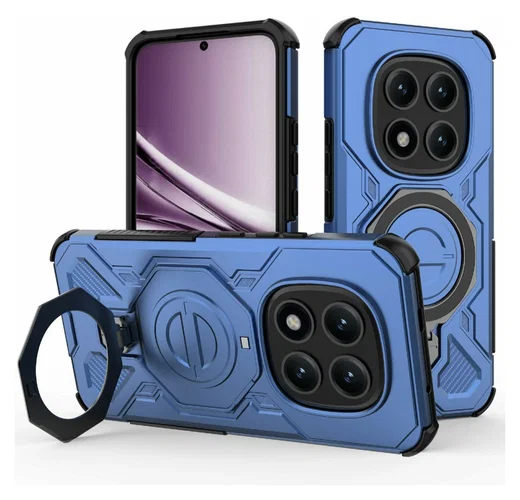 Xiaomi Redmi Note 15 Pro Plus Hoesje MagSafe 360° Standaard Blauw afbeelding 1