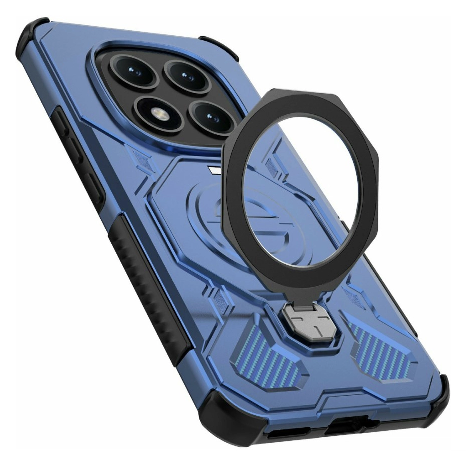 Xiaomi Redmi Note 15 Pro Plus Hoesje MagSafe 360° Standaard Blauw afbeelding 7
