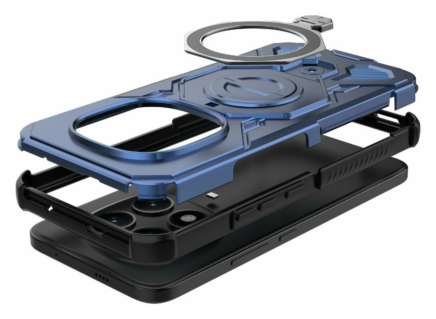 Xiaomi Redmi Note 15 Pro Plus Hoesje MagSafe 360° Standaard Blauw afbeelding 8