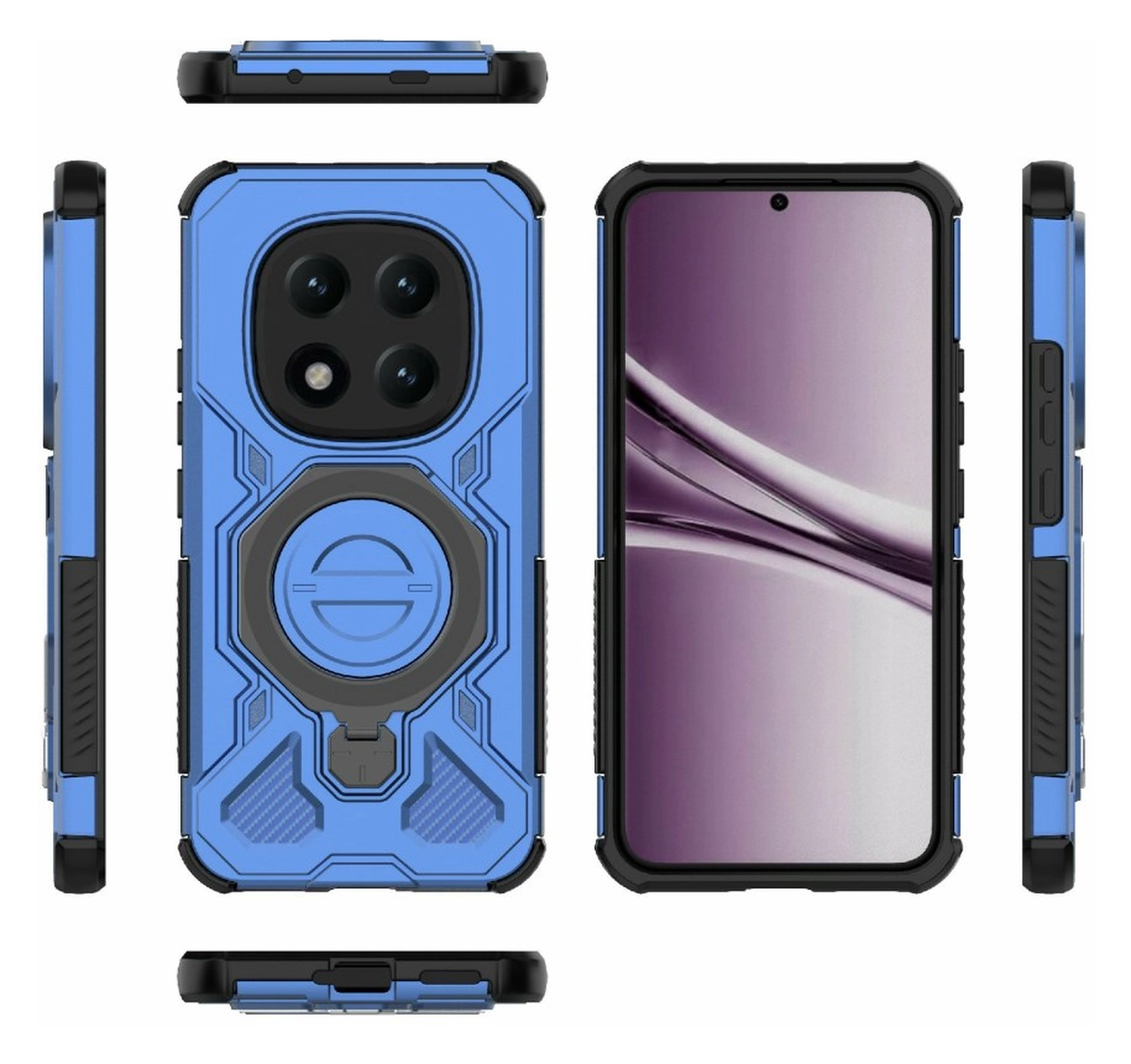 Xiaomi Redmi Note 15 Pro Plus Hoesje MagSafe 360° Standaard Blauw afbeelding 9
