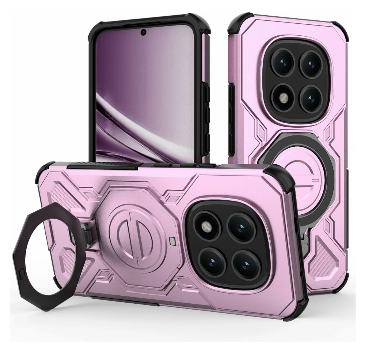 Xiaomi Redmi Note 15 Pro Plus Hoesje MagSafe 360° Standaard Roze afbeelding 1