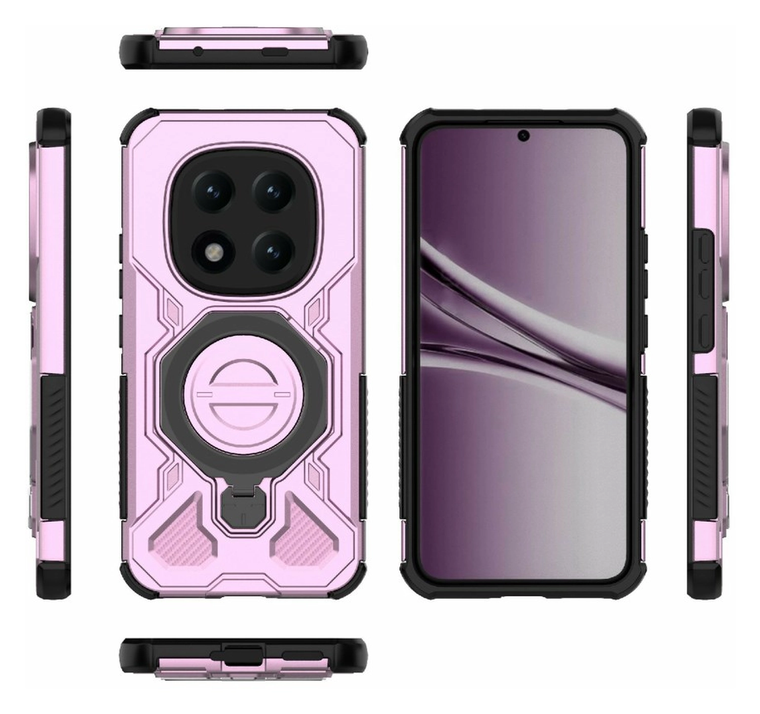 Xiaomi Redmi Note 15 Pro Plus Hoesje MagSafe 360° Standaard Roze afbeelding 9