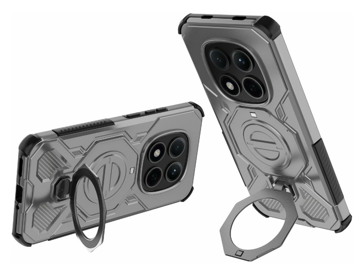 Xiaomi Redmi Note 15 Pro 5G Hoesje MagSafe 360° Standaard Grijs afbeelding 2