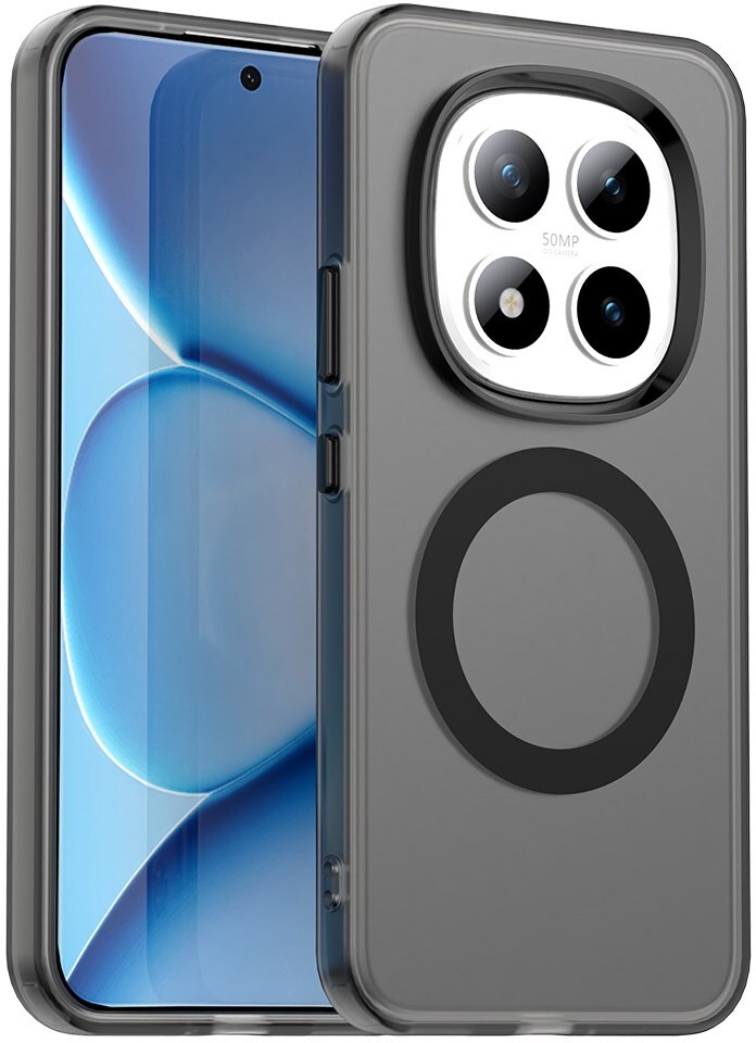 Xiaomi Redmi Note 15 Pro Hoesje MagSafe Backcover Semi-Transparant & Zwart afbeelding 1
