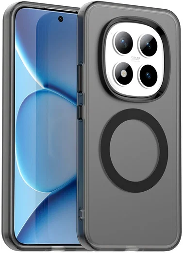 Xiaomi Redmi Note 15 Pro Hoesje MagSafe Backcover Semi-Transparant & Zwart afbeelding 1