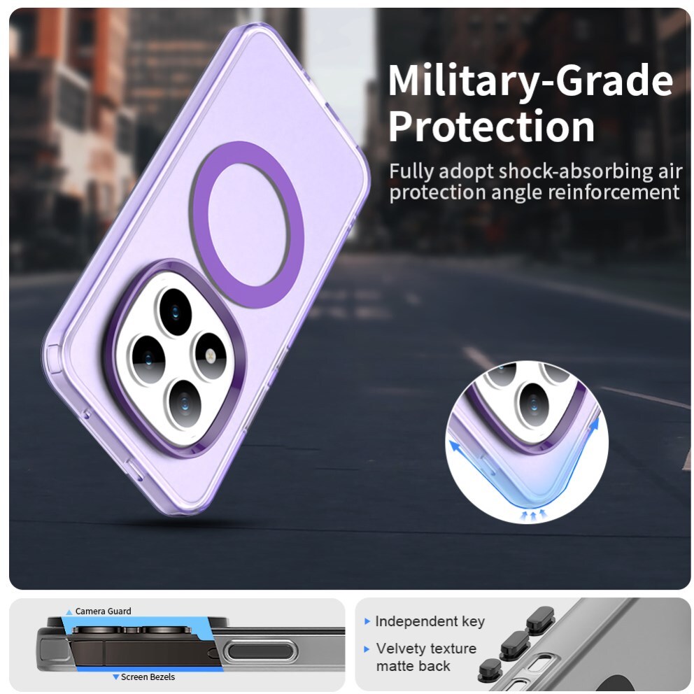 Xiaomi Redmi Note 15 Pro Hoesje MagSafe Backcover Semi-Transparant & Paars afbeelding 7