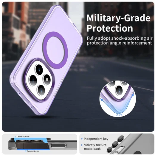 Xiaomi Redmi Note 15 Pro Hoesje MagSafe Backcover Semi-Transparant & Paars afbeelding 7