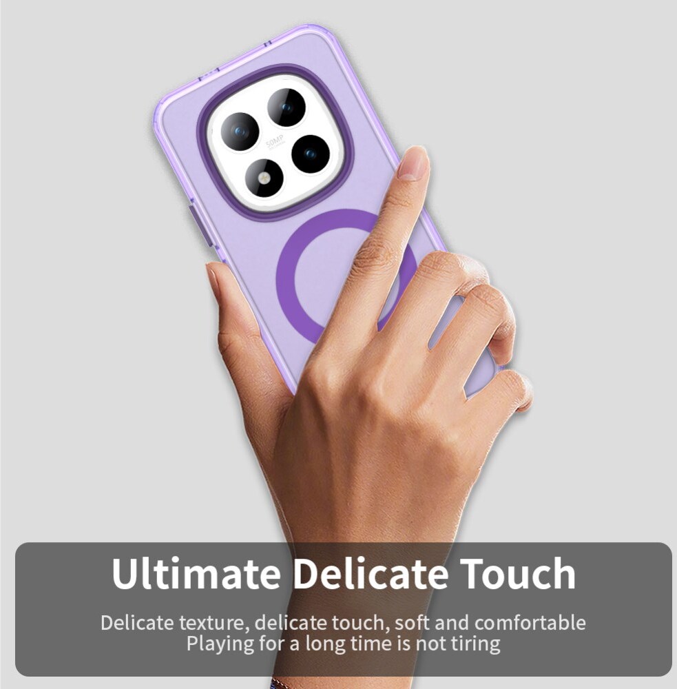 Xiaomi Redmi Note 15 Pro Hoesje MagSafe Backcover Semi-Transparant & Paars afbeelding 4