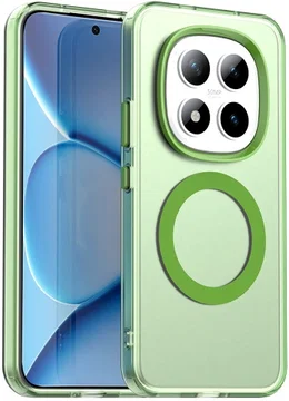 Xiaomi Redmi Note 15 Pro Hoesje MagSafe Backcover Semi-Transparant & Groen