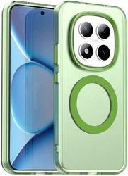 Xiaomi Redmi Note 15 Pro Hoesje MagSafe Backcover Semi-Transparant & Groen afbeelding