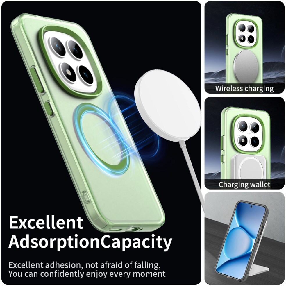 Xiaomi Redmi Note 15 Pro Hoesje MagSafe Backcover Semi-Transparant & Groen afbeelding 2