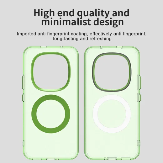 Xiaomi Redmi Note 15 Pro Hoesje MagSafe Backcover Semi-Transparant & Groen afbeelding 3