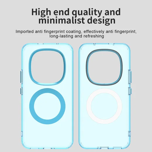 Xiaomi Redmi Note 15 Pro Hoesje MagSafe Backcover Semi-Transparant & Blauw afbeelding 3