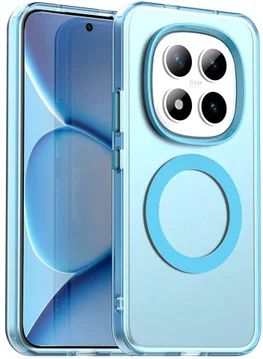 Xiaomi Redmi Note 15 Pro Hoesje MagSafe Backcover Semi-Transparant & Blauw