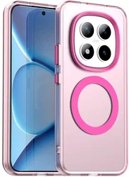 Xiaomi Redmi Note 15 Pro Plus Hoesje MagSafe Backcover Semi-Transparant & Roze afbeelding