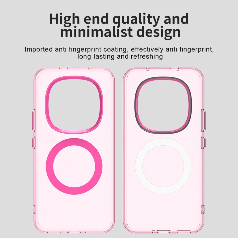 Xiaomi Redmi Note 15 Pro Plus Hoesje MagSafe Backcover Semi-Transparant & Roze afbeelding 3