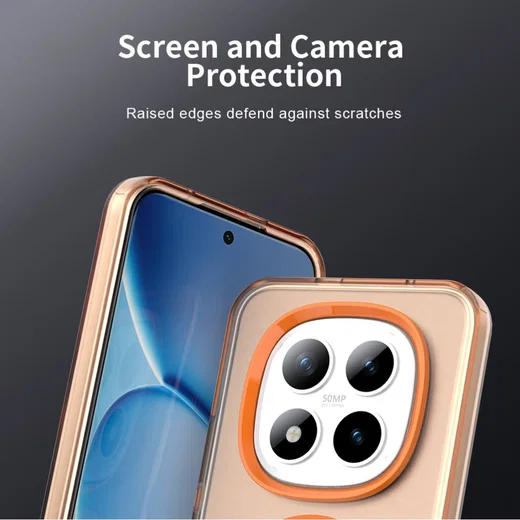 Xiaomi Redmi Note 15 Pro Hoesje MagSafe Backcover Semi-Transparant & Oranje afbeelding 6