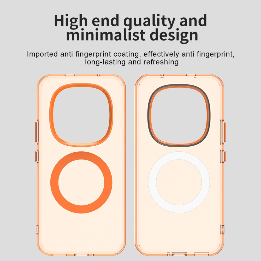 Xiaomi Redmi Note 15 Pro Hoesje MagSafe Backcover Semi-Transparant & Oranje afbeelding 3