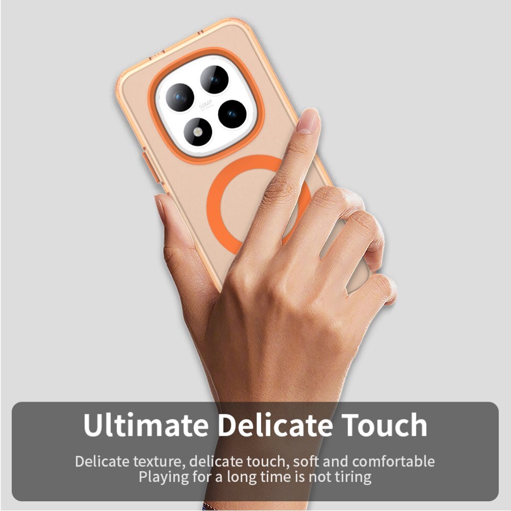 Xiaomi Redmi Note 15 Pro Hoesje MagSafe Backcover Semi-Transparant & Oranje afbeelding 4