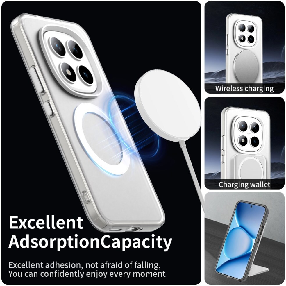 Xiaomi Redmi Note 15 Pro Plus Hoesje MagSafe Backcover Semi-Transparant & Wit afbeelding 2