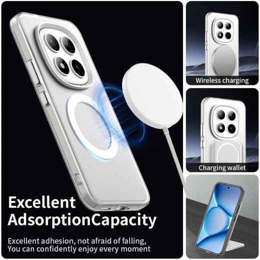 Xiaomi Redmi Note 15 Pro Plus Hoesje MagSafe Backcover Semi-Transparant & Wit afbeelding 2