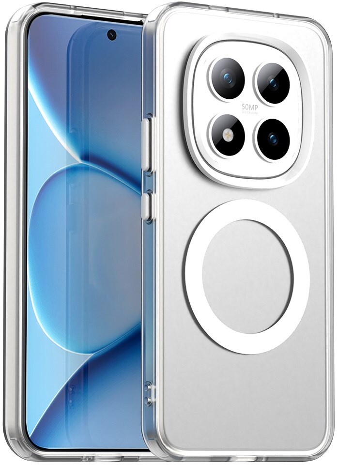 Xiaomi Redmi Note 15 Pro Plus Hoesje MagSafe Backcover Semi-Transparant & Wit afbeelding 1