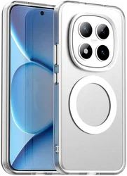 Xiaomi Redmi Note 15 Pro Plus Hoesje MagSafe Backcover Semi-Transparant & Wit afbeelding