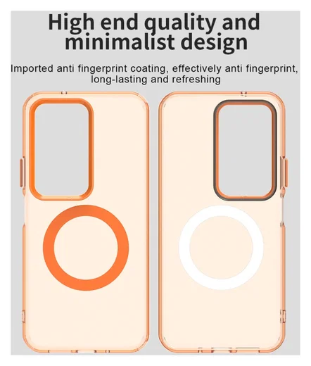 Xiaomi Redmi 15 5G Hoesje MagSafe Backcover Semi-Transparant & Oranje afbeelding 5