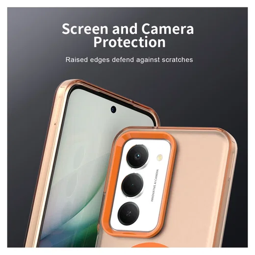 Xiaomi Redmi 15 5G Hoesje MagSafe Backcover Semi-Transparant & Oranje afbeelding 8