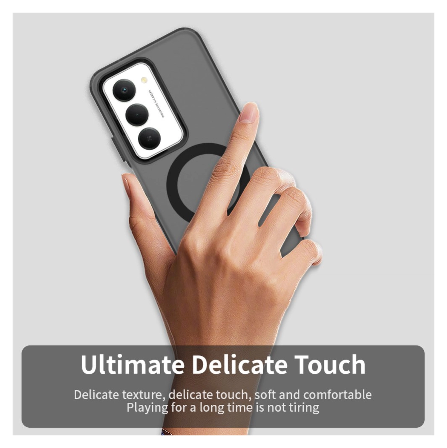 Xiaomi Redmi 15 5G Hoesje MagSafe Backcover Semi-Transparant & Zwart afbeelding 6