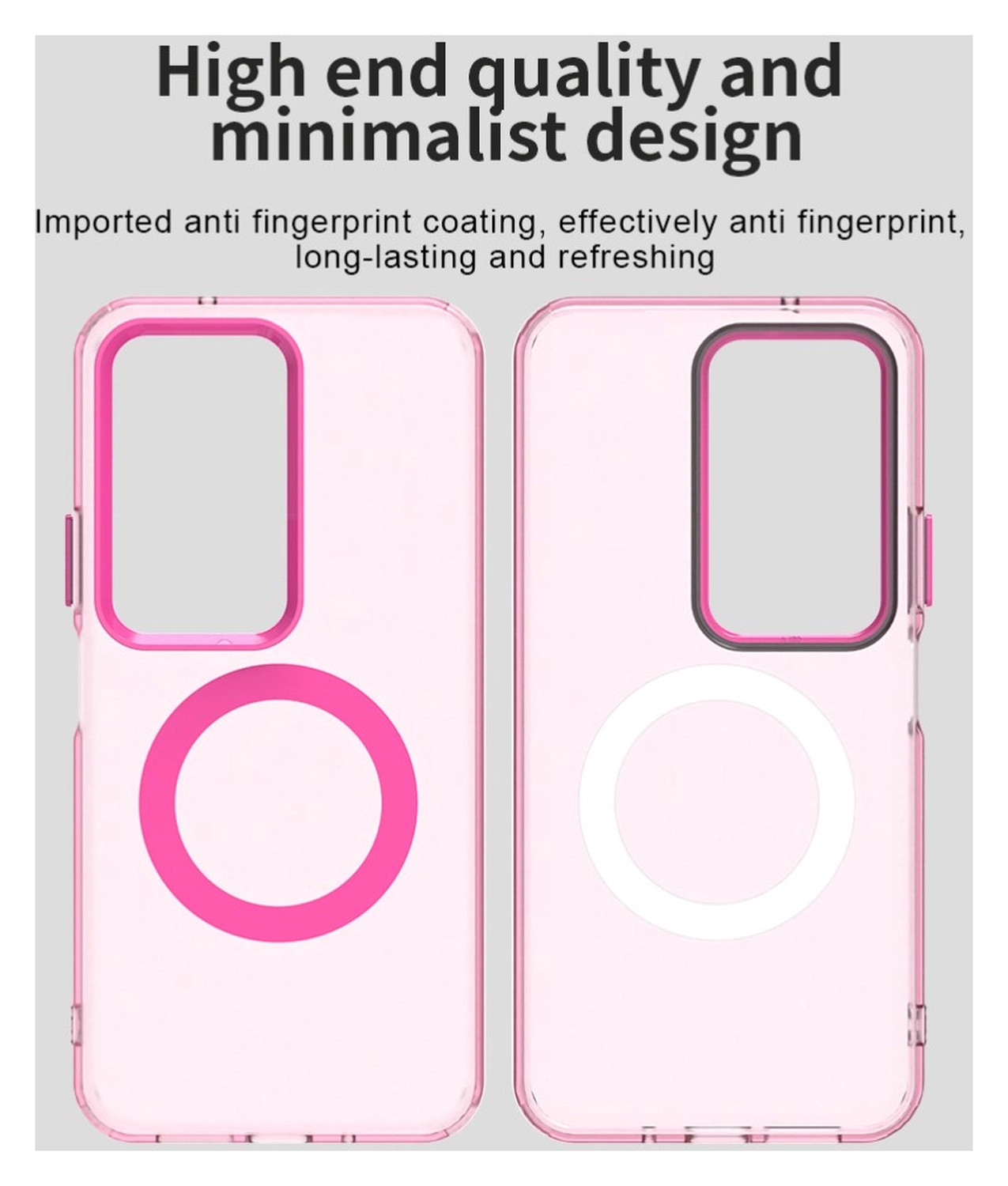 Xiaomi Redmi 15 5G Hoesje MagSafe Backcover Semi-Transparant & Roze afbeelding 5