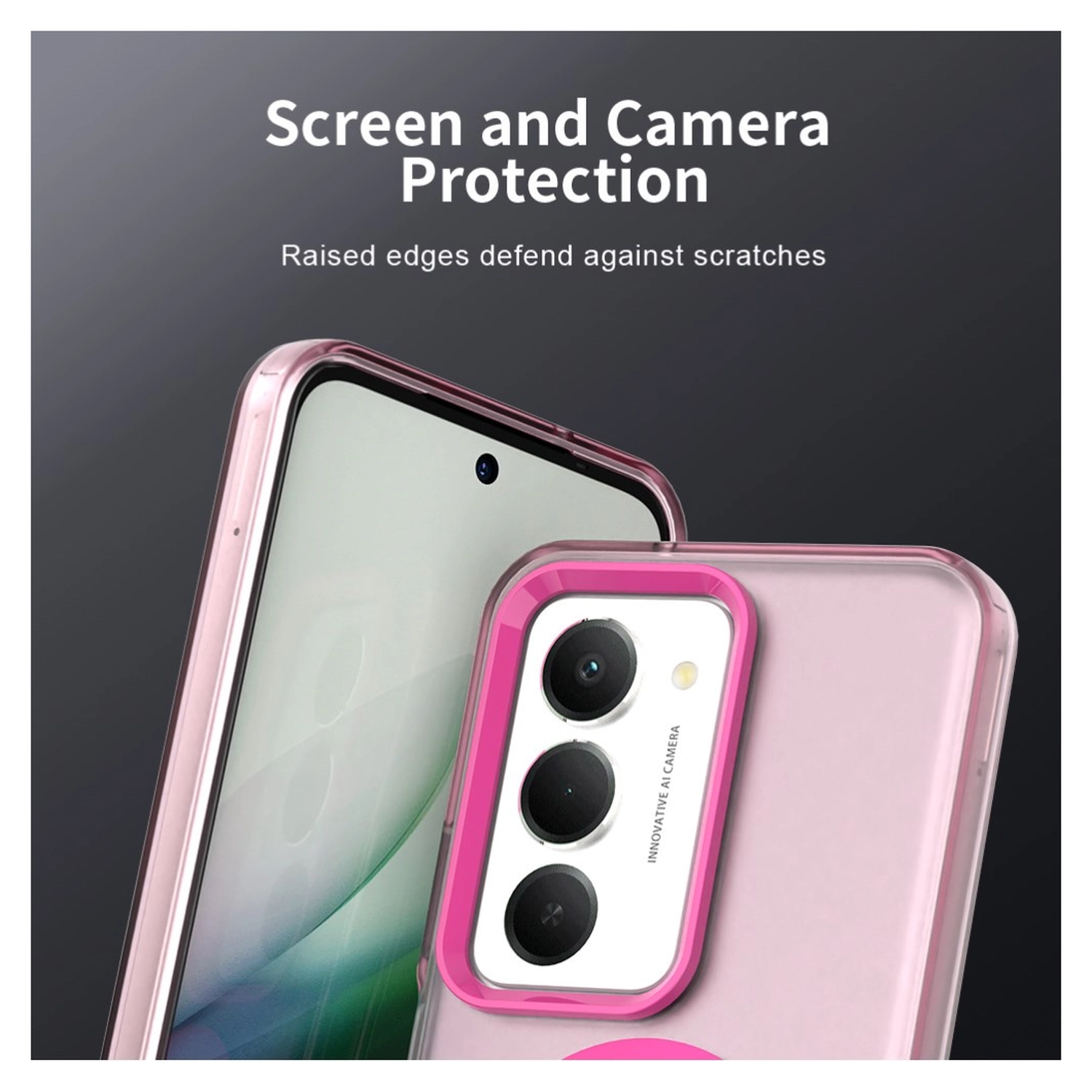 Xiaomi Redmi 15 5G Hoesje MagSafe Backcover Semi-Transparant & Roze afbeelding 8