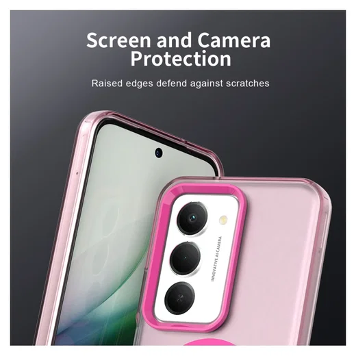 Xiaomi Redmi 15 5G Hoesje MagSafe Backcover Semi-Transparant & Roze afbeelding 8