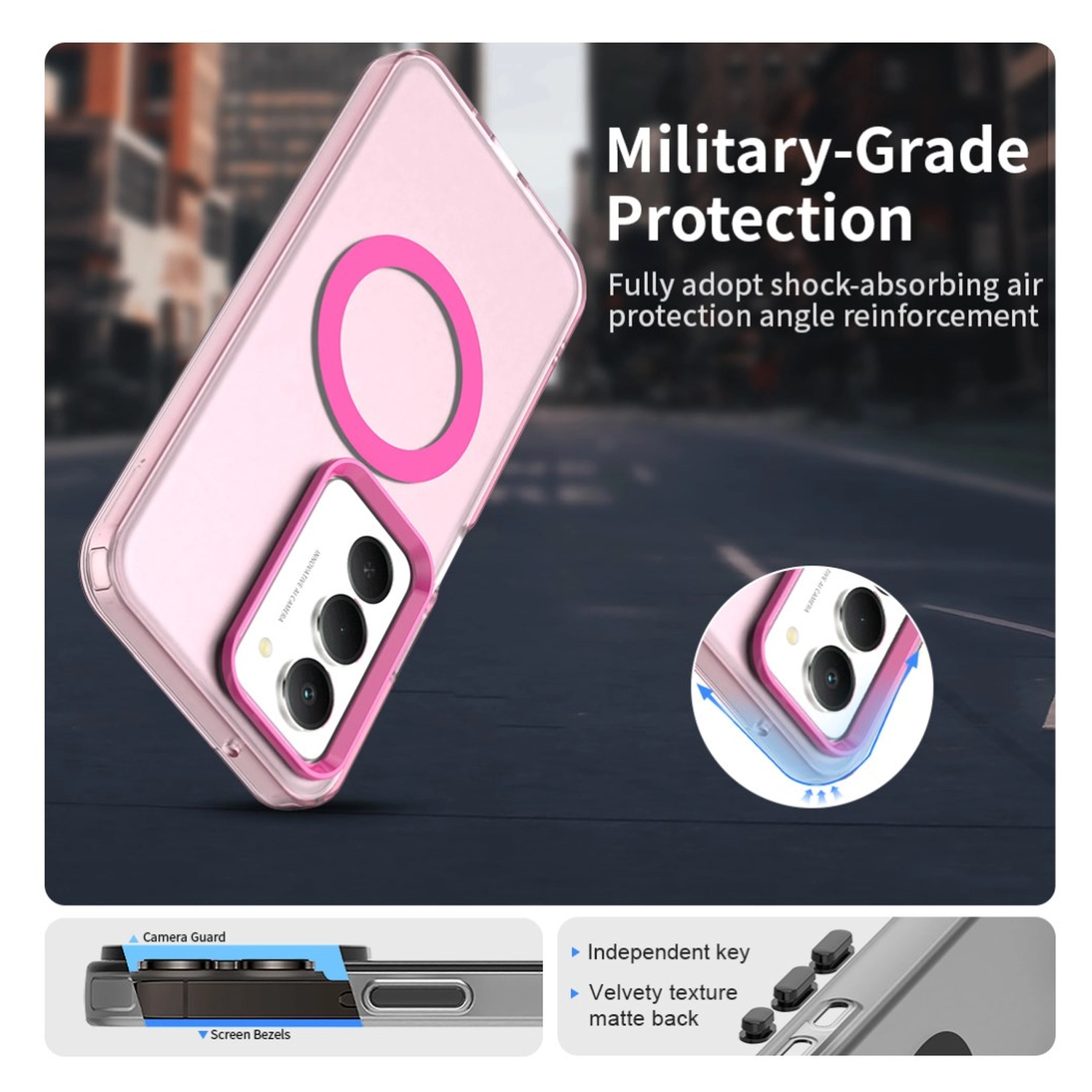 Xiaomi Redmi 15 5G Hoesje MagSafe Backcover Semi-Transparant & Roze afbeelding 9